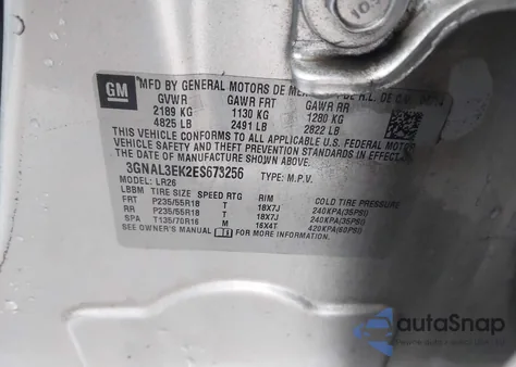 2014 Chevrolet Captiva Sport Lt from USA, damaged, VIN 3GNAL3EK2ES673256